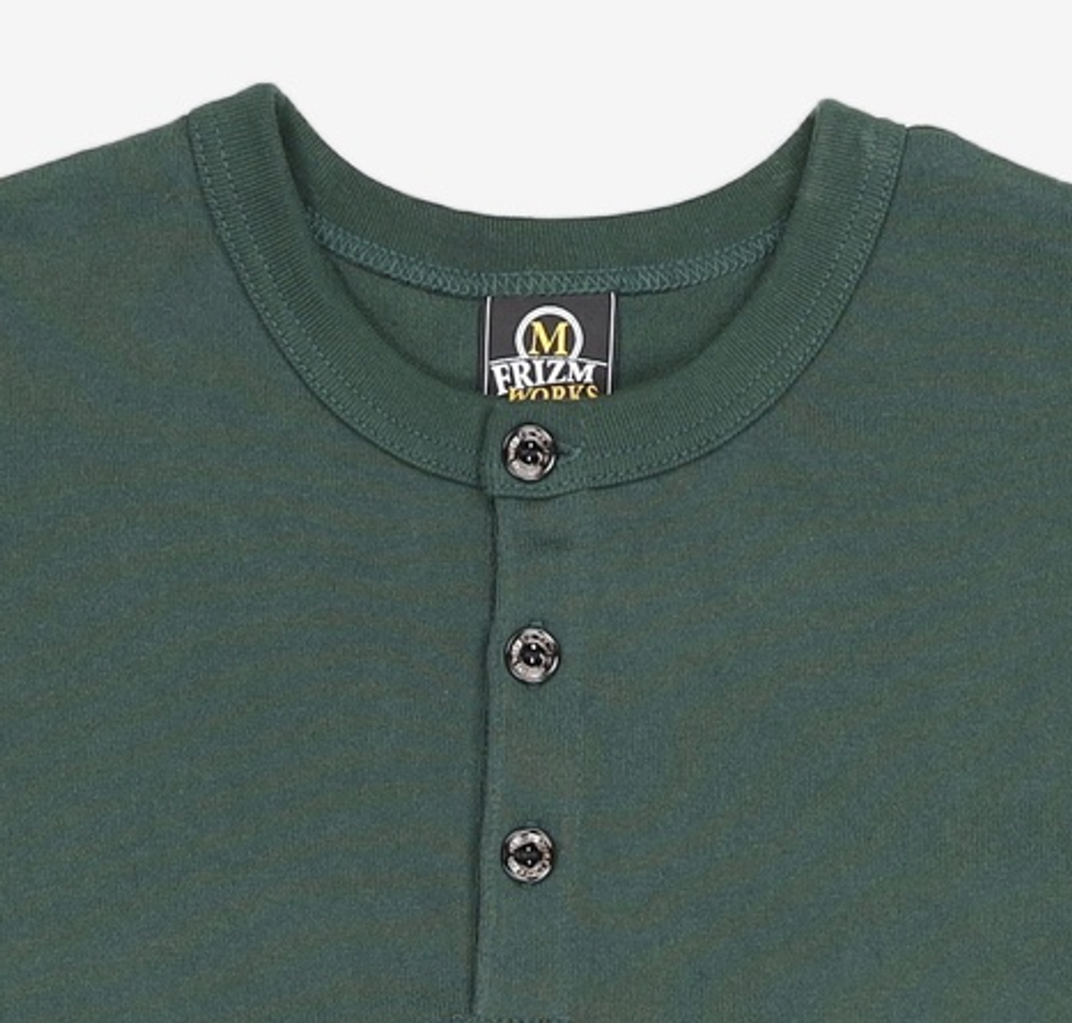 프리즘웍스(FRIZMWORKS) HENLEY NECK HALF TEE _ DARK GREEN M