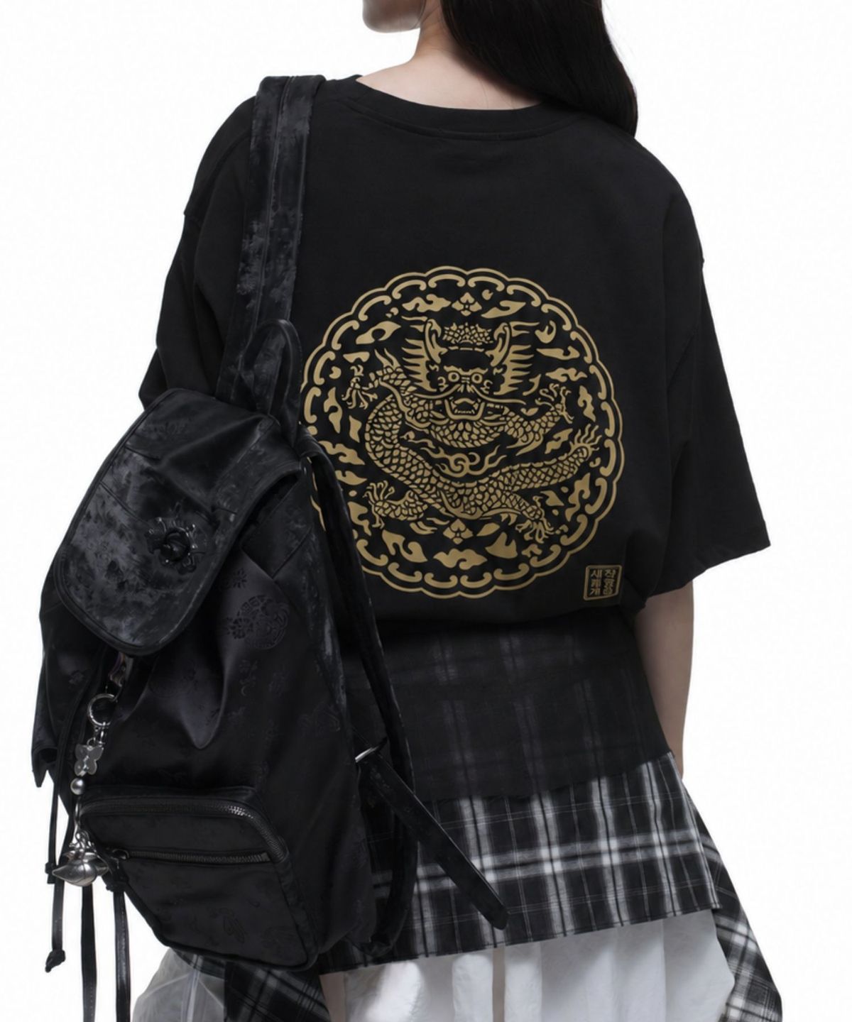 칠 하나 투 구육(71TO96) Gonryong Oversized T-shirt ,Gold Print  (3 colors)