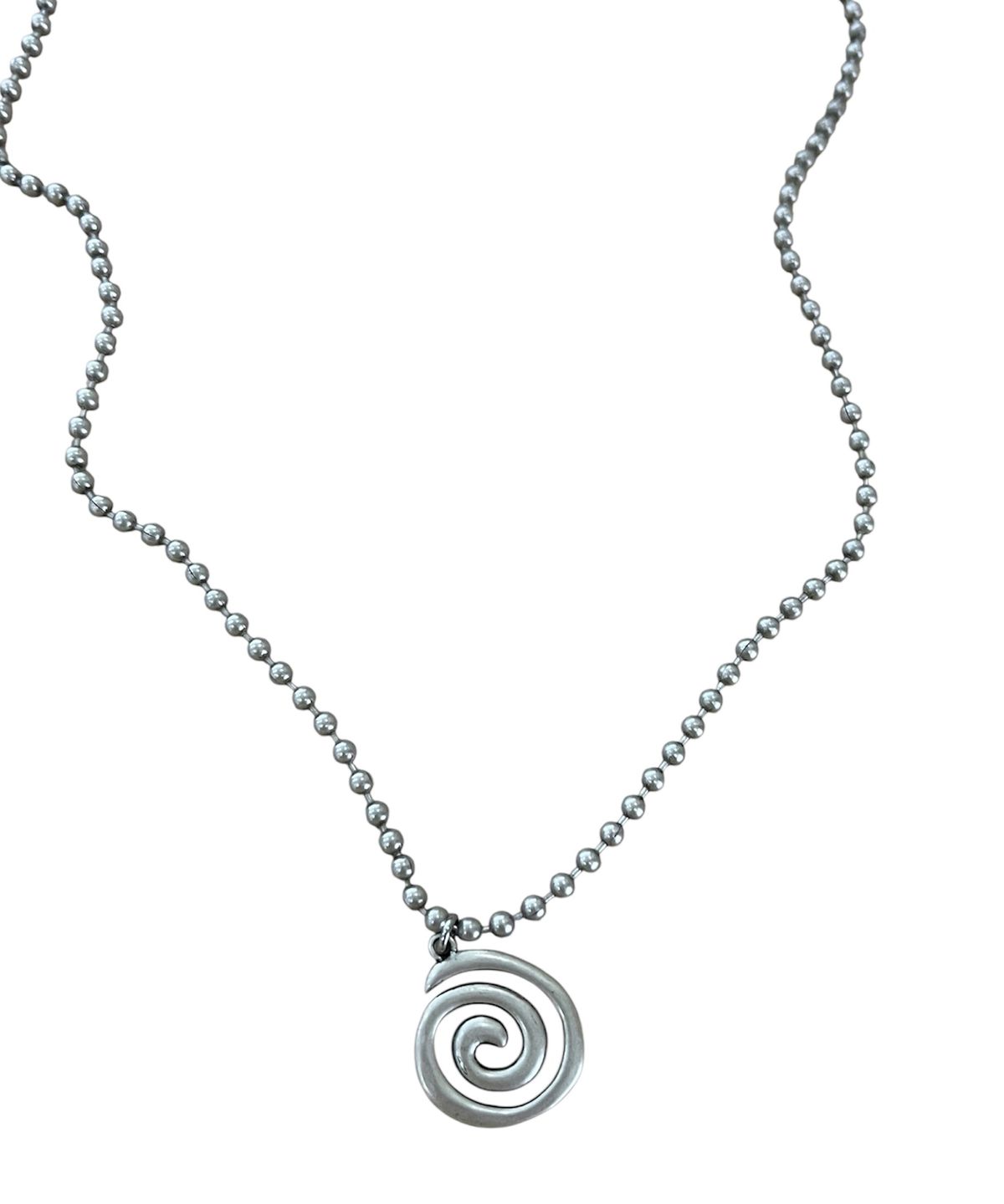 스케이터락(SK8ER ROCK) Spiral Antique Silver Ball Chain Necklace