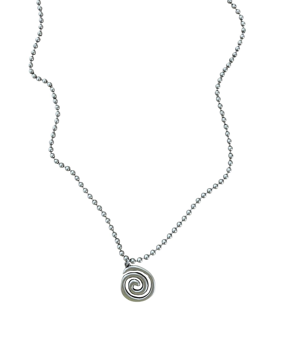 스케이터락(SK8ER ROCK) Spiral Antique Silver Ball Chain Necklace