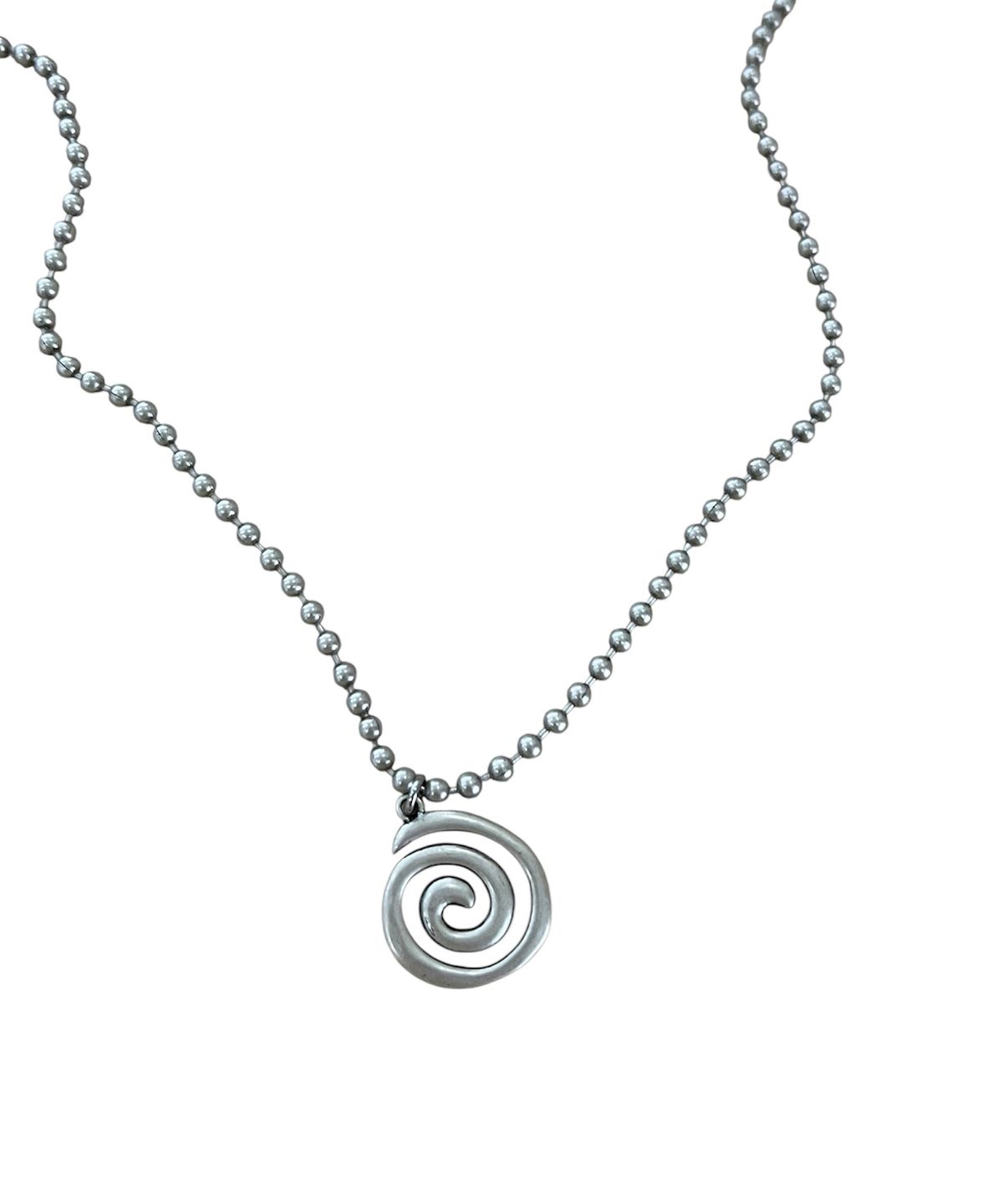 스케이터락(SK8ER ROCK) Spiral Antique Silver Ball Chain Necklace