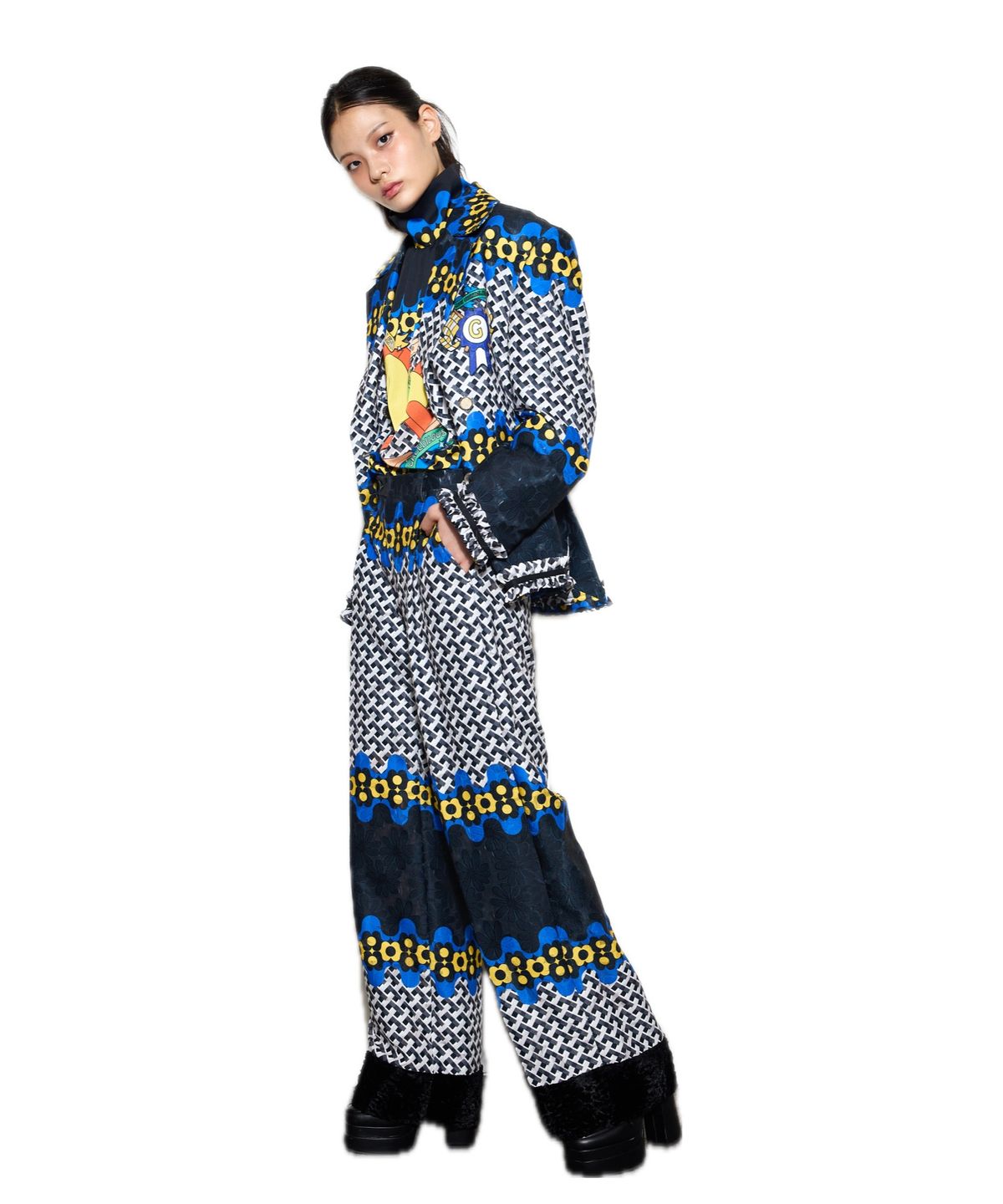 그리디어스(GREEDILOUS) Geo-Block Print Pants