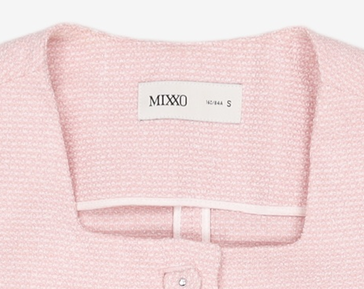 미쏘(MIXXO) 스퀘어넥 반팔 트위드 자켓_MIWJKD513G S