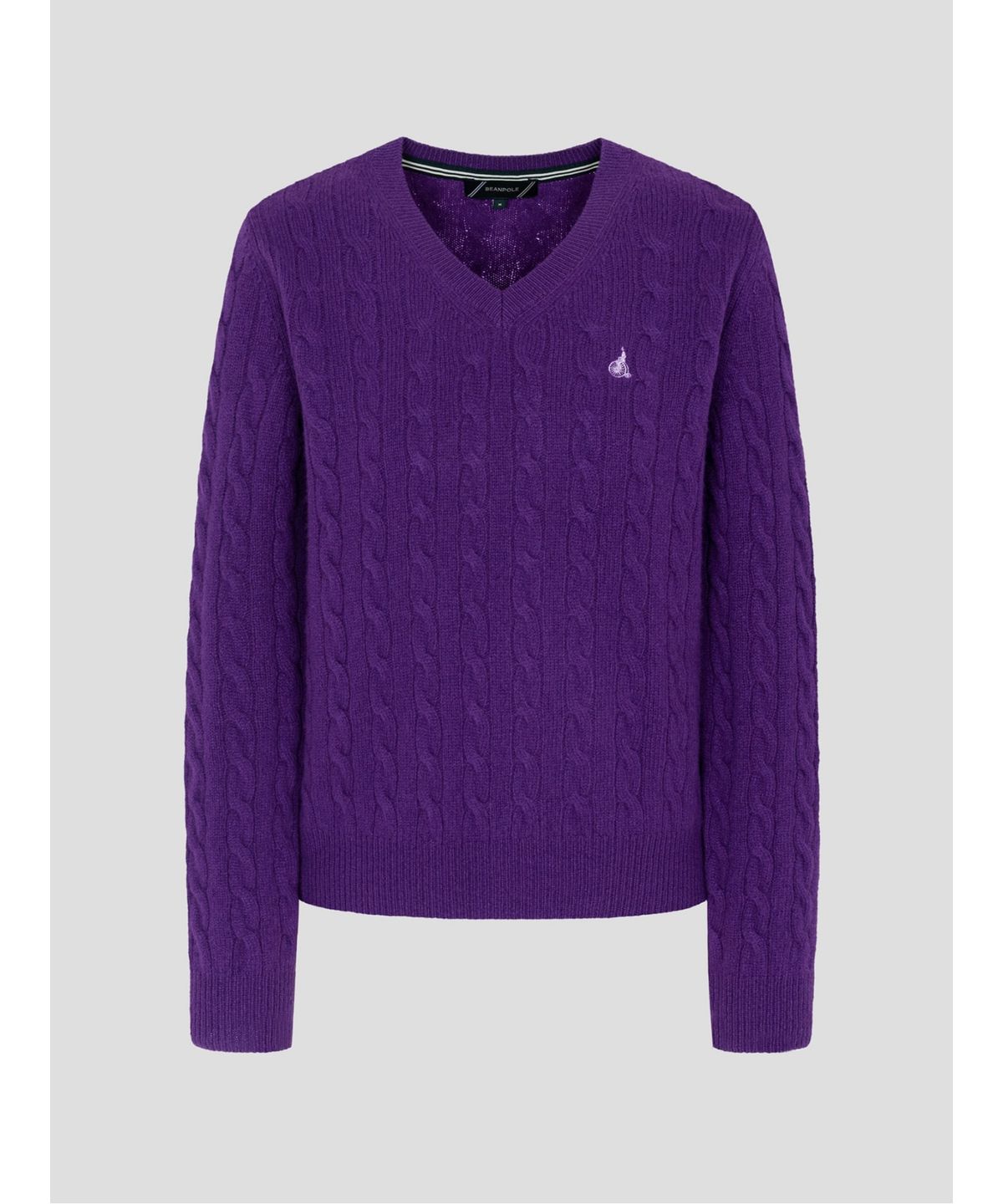 빈폴 레이디스(BEANPOLE LADIES) [Essential] 울 케이블 브이넥 니트  퍼플 (BF6951E01U)