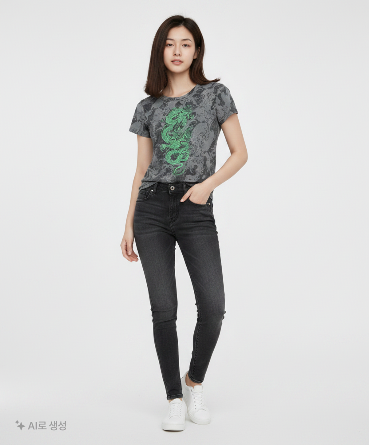 큐리티(CURETTY) C DRAGON GRAPHIC T-SHIRT_BLACK S