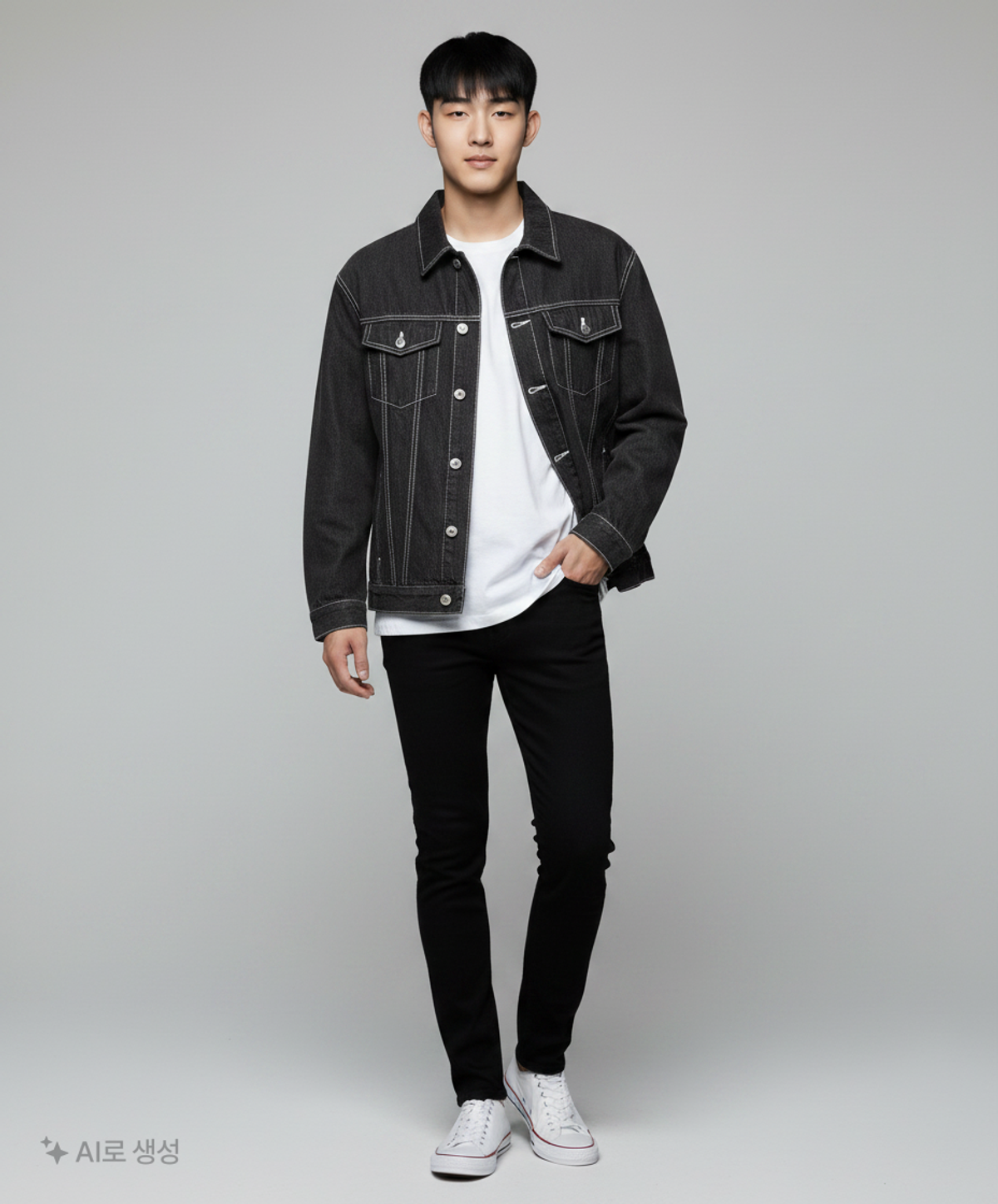 86로드(86ROAD) 2724 Washing denim jacket RAW BLACK L