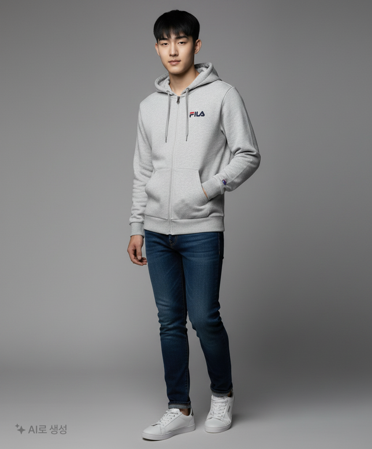 휠라(FILA) 후드 집업 100