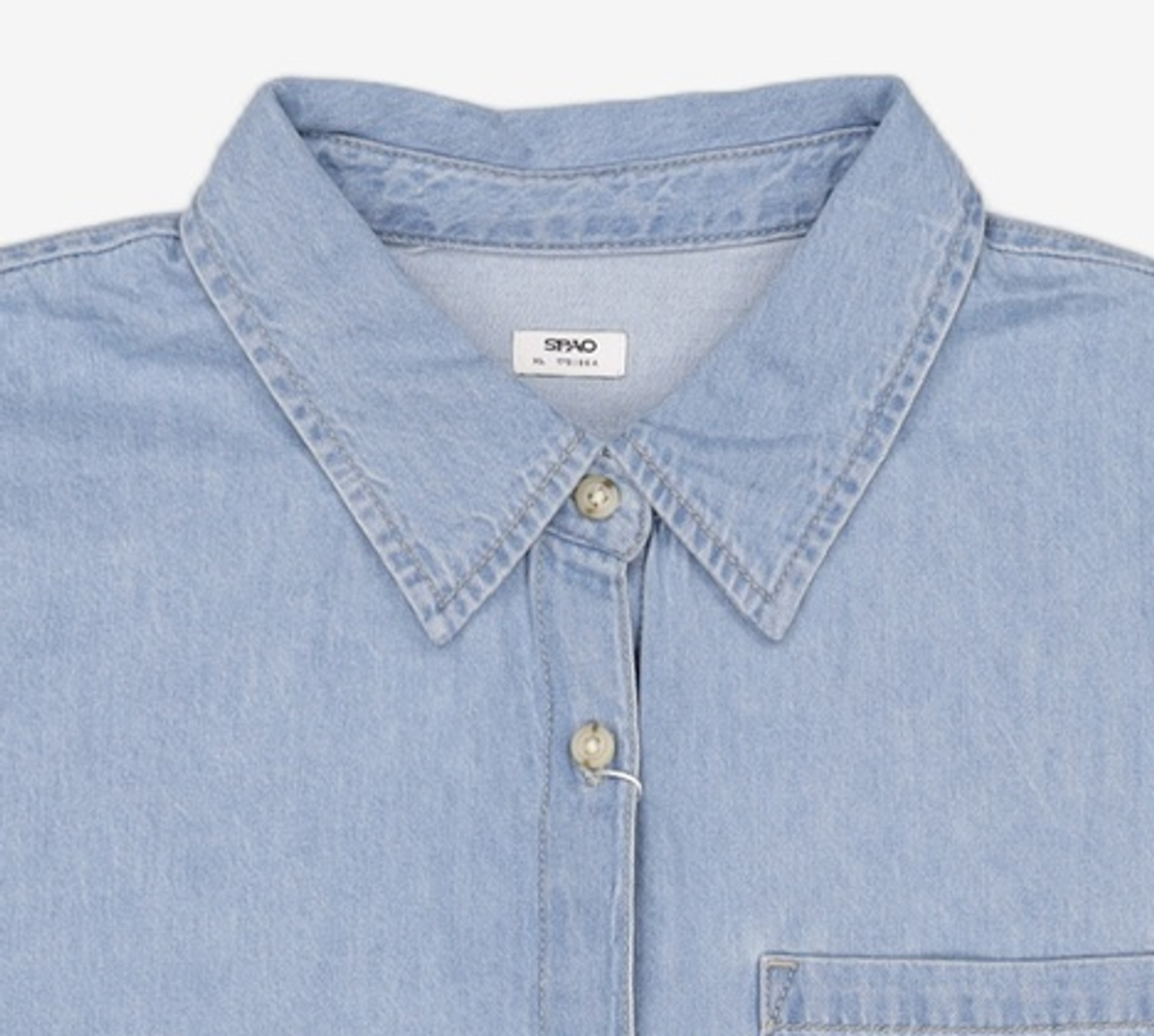 스파오(SPAO) 릴랙스핏 반팔 데님 셔츠_SPYJG24G01 XL