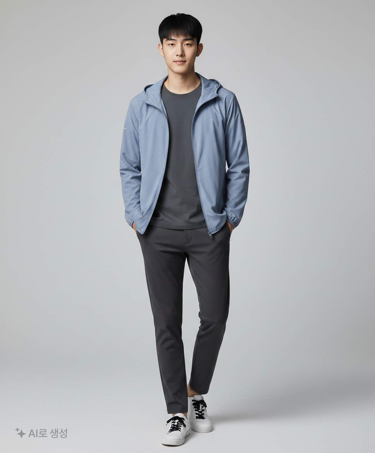 무신사 스탠다드 스포츠(MUSINSA STANDARD SPORTS) AEROMOVE™ RUNNING MESH LIGHT JACKET/DUBDUSTY BLUE XL