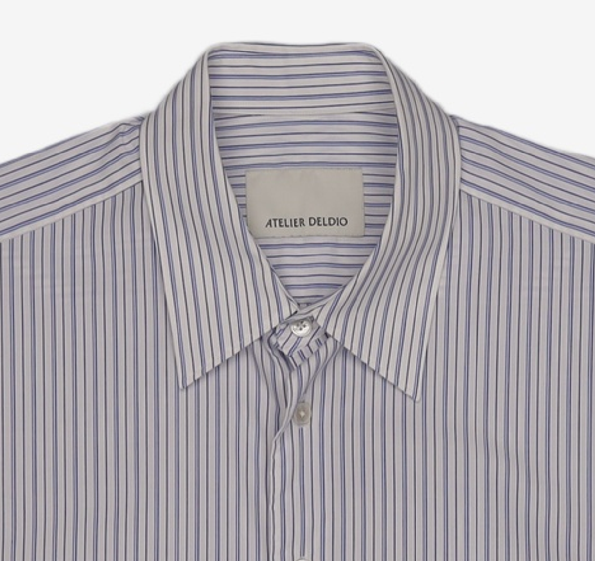 아틀리에 델디오(ATELIER DELDIO) ORGANIC COTTON STRIPE TAPERED SHIRT (BLUE) M