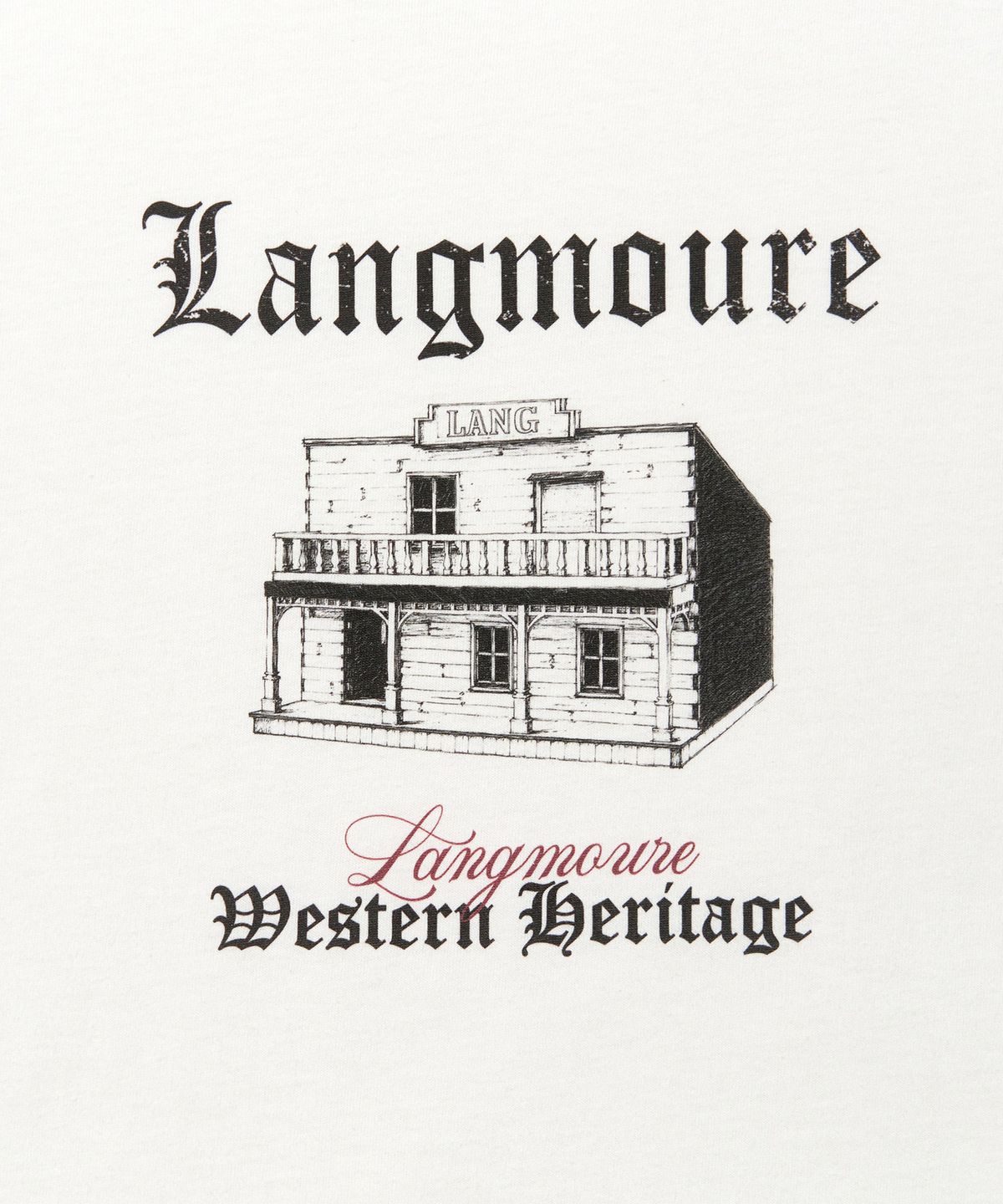 랭무어(LANGMOURE) 헤리티지 하프 배색 티셔츠 (오프화이트)