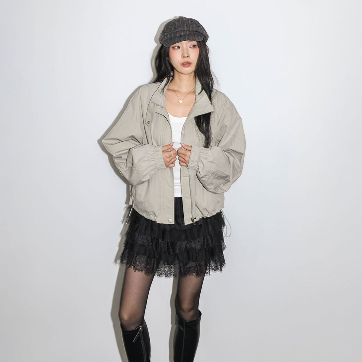 던드롭(DUNDROP) DD_High neck windbreaker jacket