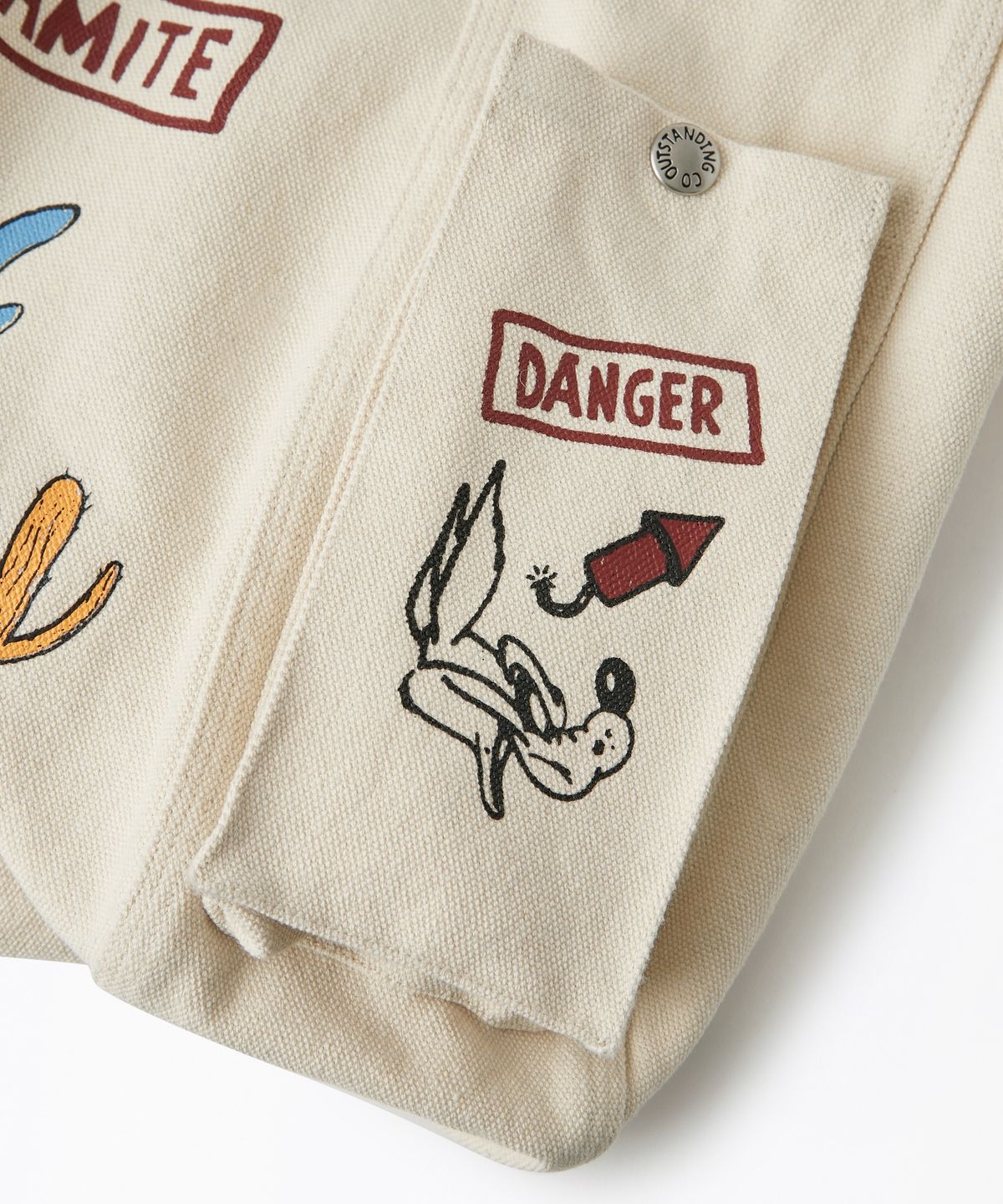 아웃스탠딩(OUTSTANDING) [LOONEY TUNES] NEWSPAPER BAG_ECRU
