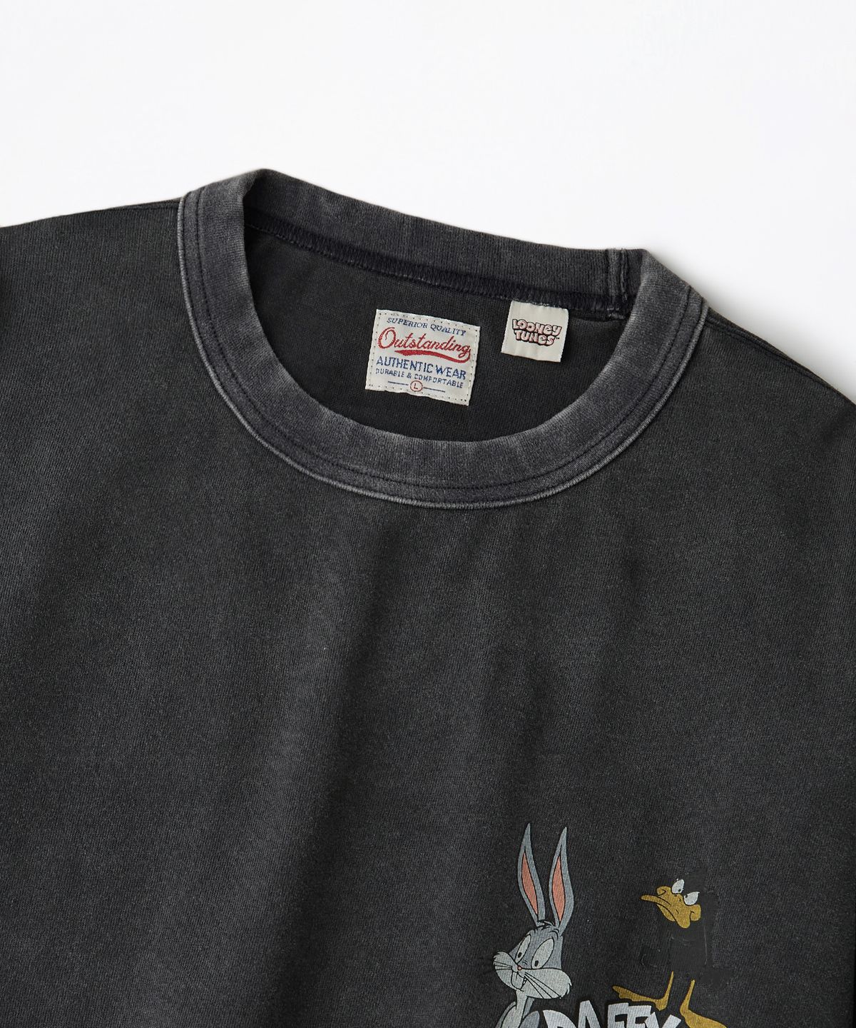 아웃스탠딩(OUTSTANDING) [LOONEY TUNES] LONG SLEEVE(BUGS BUNNY)_VINTAGE CHARCOAL