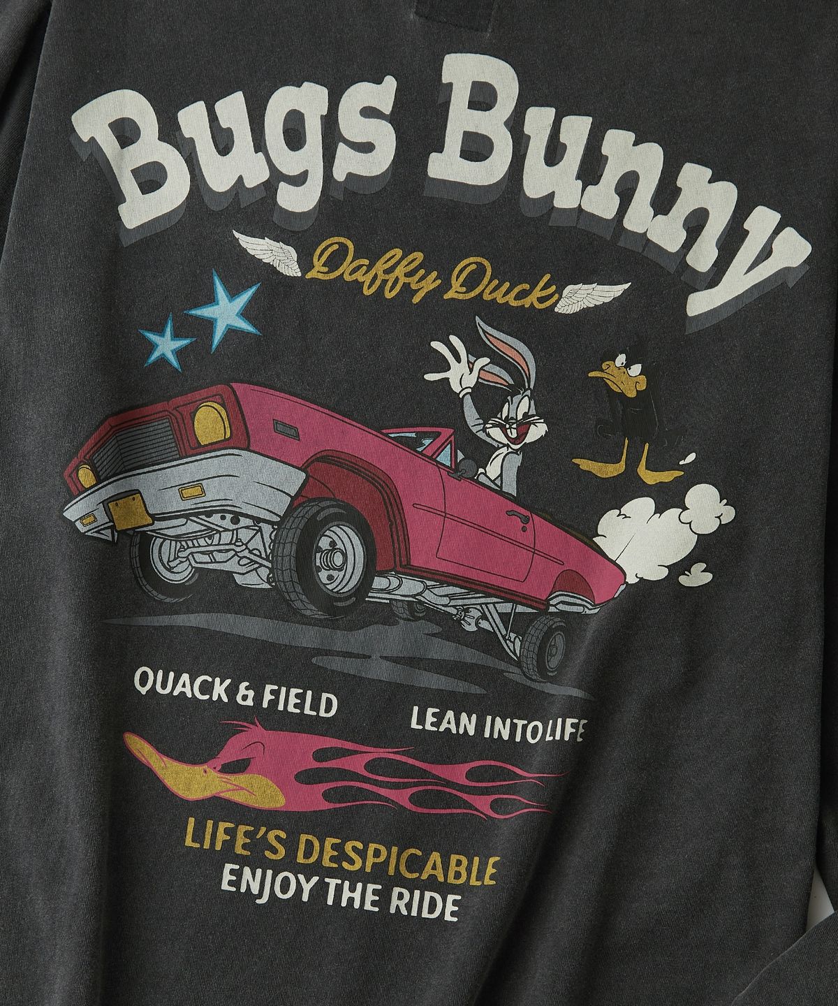 아웃스탠딩(OUTSTANDING) [LOONEY TUNES] LONG SLEEVE(BUGS BUNNY)_VINTAGE CHARCOAL