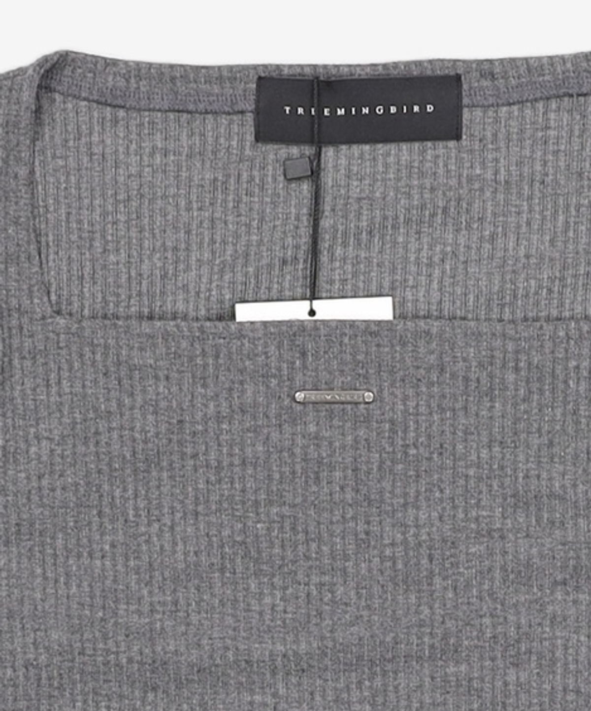 트리밍버드(TREEMINGBIRD) Square Neck Finger Hole Long Sleeve [ Black ] OS