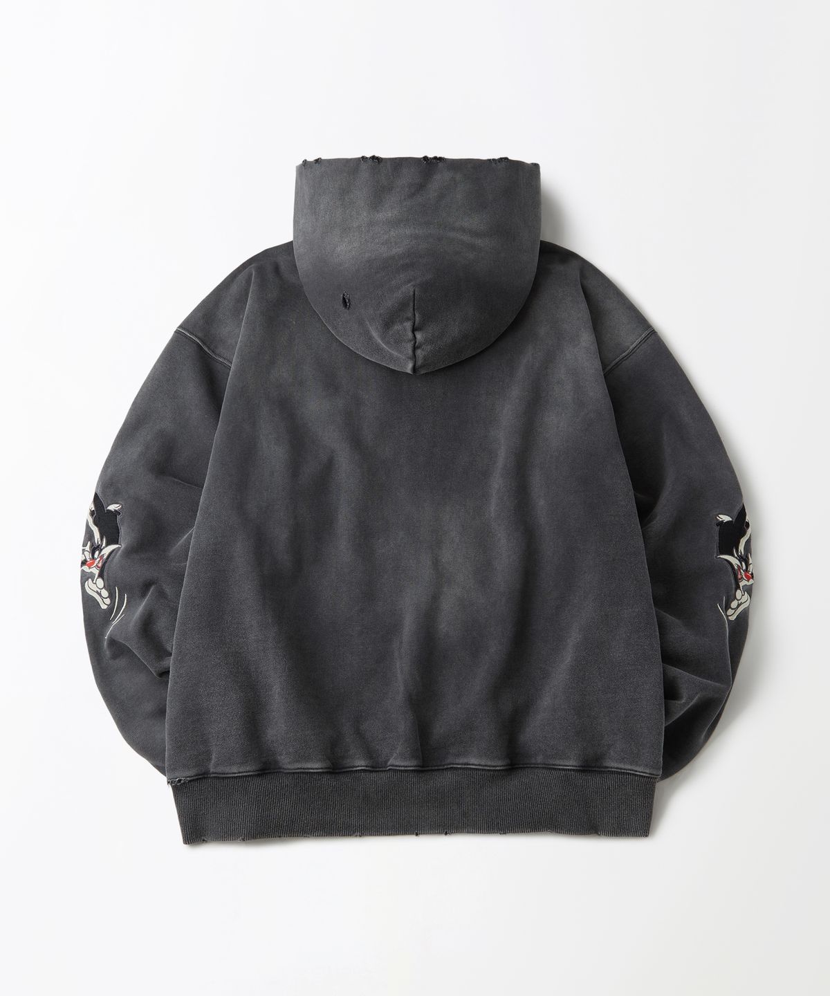 아웃스탠딩(OUTSTANDING) [LOONEY TUNES] HOOD ZIP SWEAT(SYLVESTER)_VINTAGE CHARCOAL