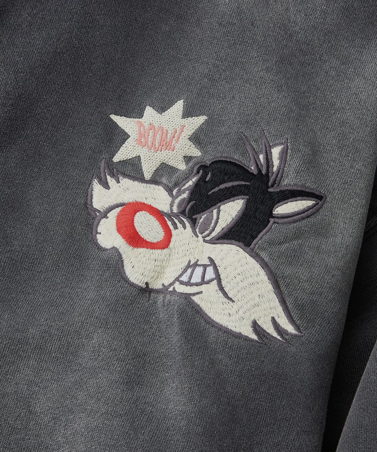 아웃스탠딩(OUTSTANDING) [LOONEY TUNES] HOOD ZIP SWEAT(SYLVESTER)_VINTAGE CHARCOAL