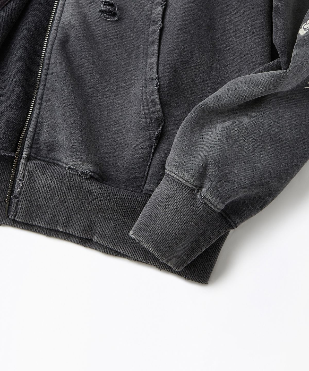 아웃스탠딩(OUTSTANDING) [LOONEY TUNES] HOOD ZIP SWEAT(SYLVESTER)_VINTAGE CHARCOAL