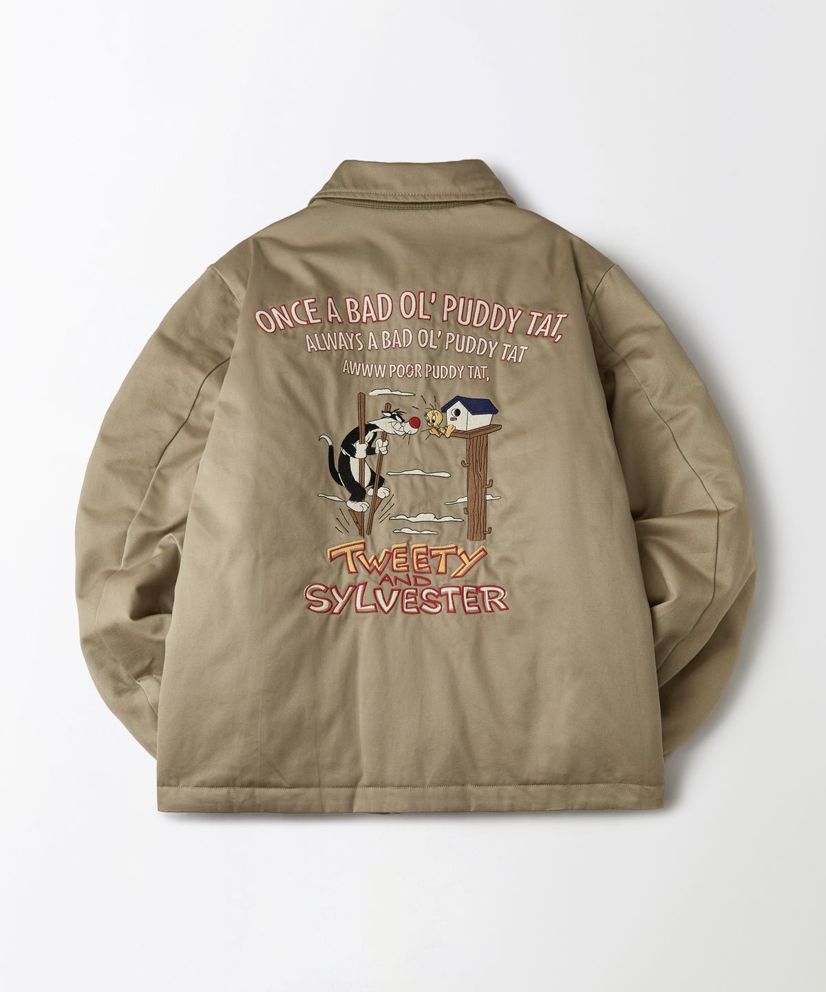 아웃스탠딩(OUTSTANDING) [LOONEY TUNES] REVERSIBLE QUILTED JACKET_KHAKI/OLIVE GREEN