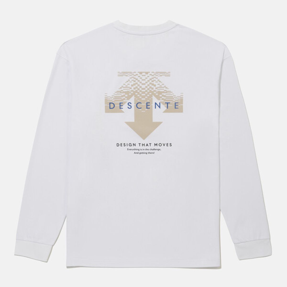 데상트(DESCENTE) 코튼 기모 백그래픽 오버핏 긴팔 티셔츠 화이트 SR423UTLO2