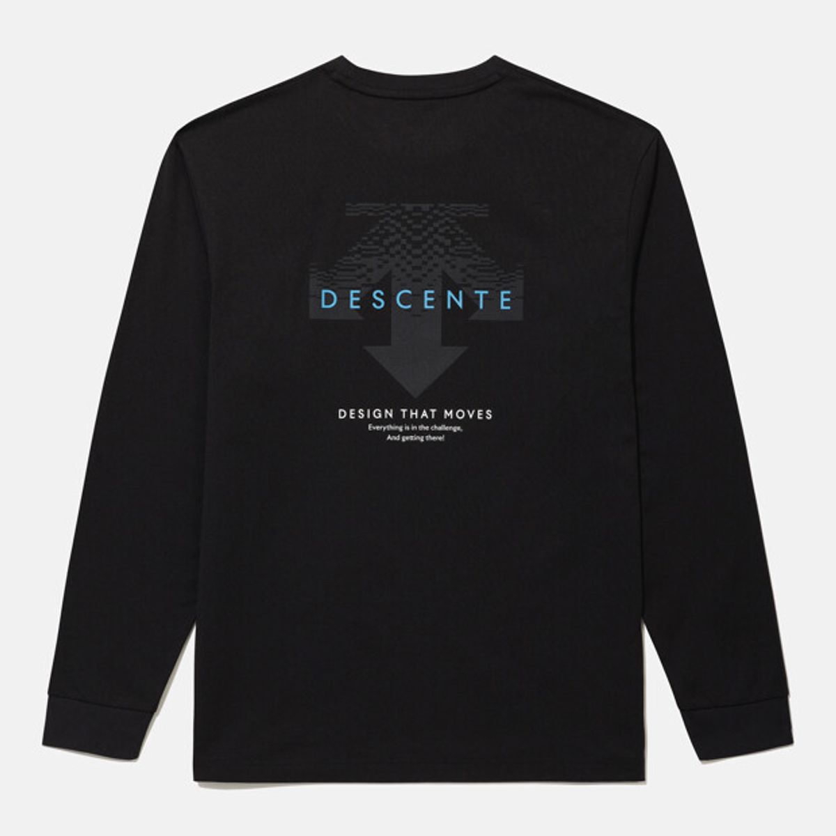 데상트(DESCENTE) 코튼 기모 백그래픽 오버핏 긴팔 티셔츠 블랙 SR423UTLO2