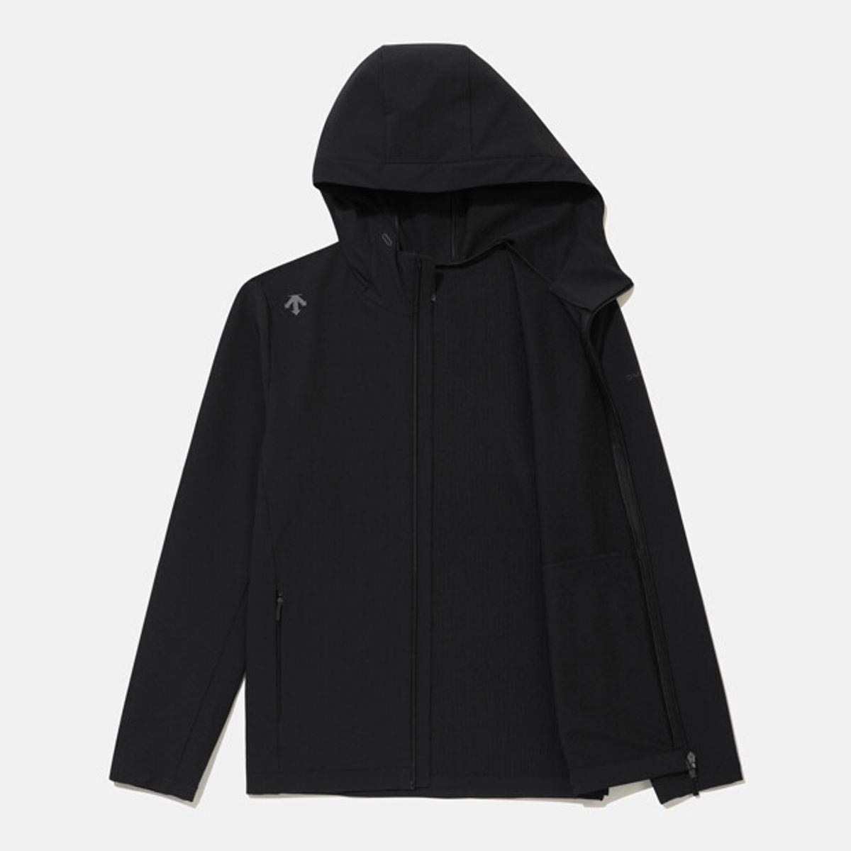데상트(DESCENTE) 남성 스톰 플리스 후드형 집업 자켓 블랙 SR321DWT91