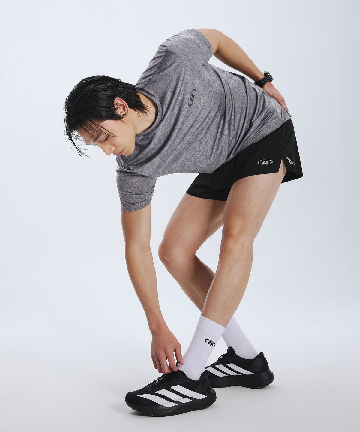 본투윈(BORN TO WIN) SYMBOL B QUICK DRY T-SHIRTS [MELANGE GREY]