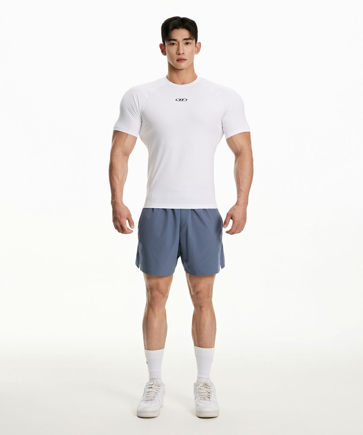 본투윈(BORN TO WIN) SYMBOL B COMPRESSION SHORT SLEEVE [WHITE]