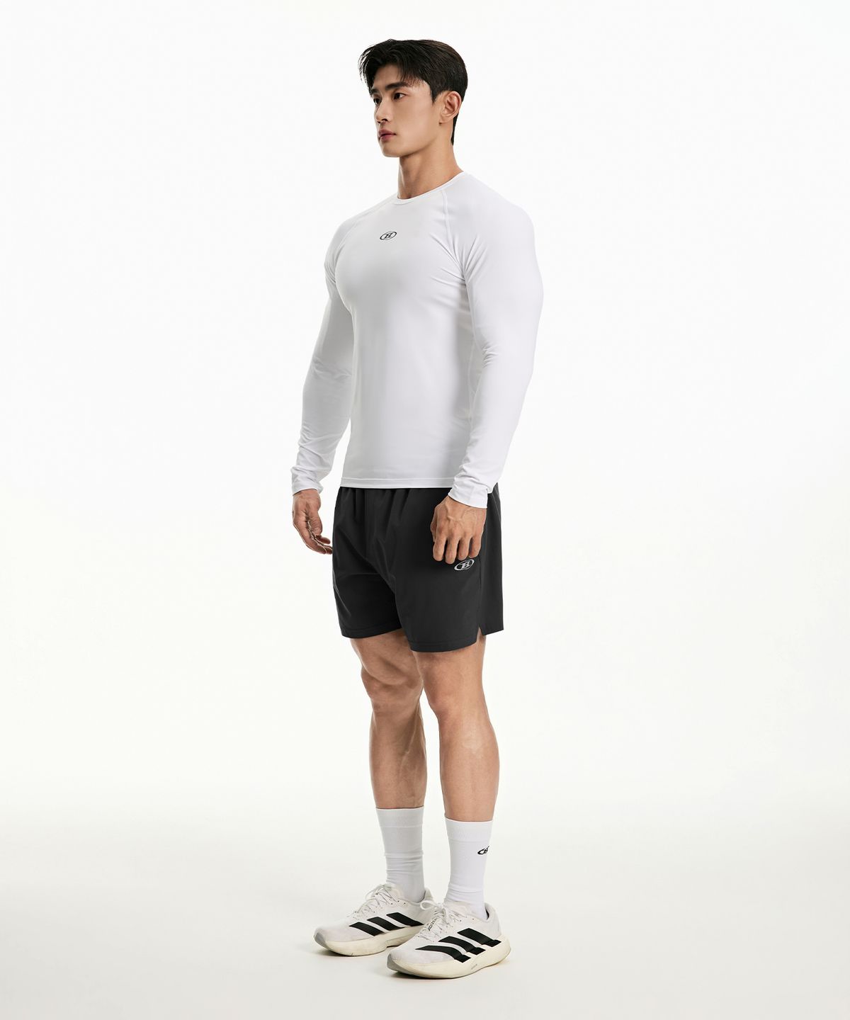 본투윈(BORN TO WIN) SYMBOL B COMPRESSION LONG SLEEVE [WHITE]