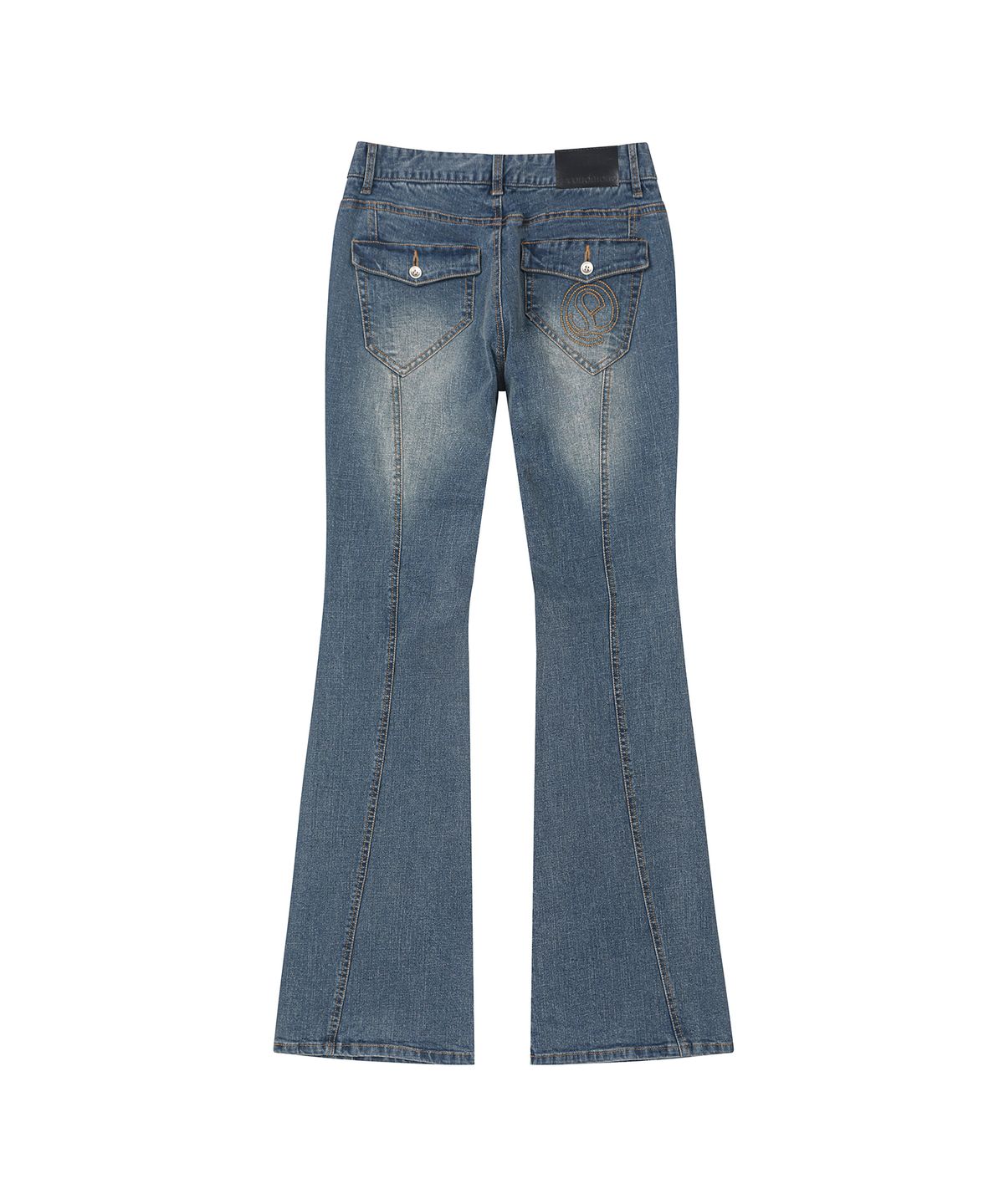 세컨모놀로그(SECONDMONO) Low Rise Panel Flared Denim [BLUE]_SEWPT019BLUE