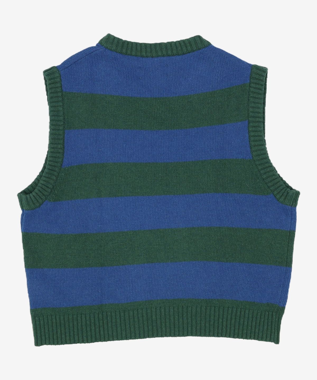 엠엠엘지(MMLG) [Mmlg] BORDER KNIT VEST (GREEN / BLUE) FREE