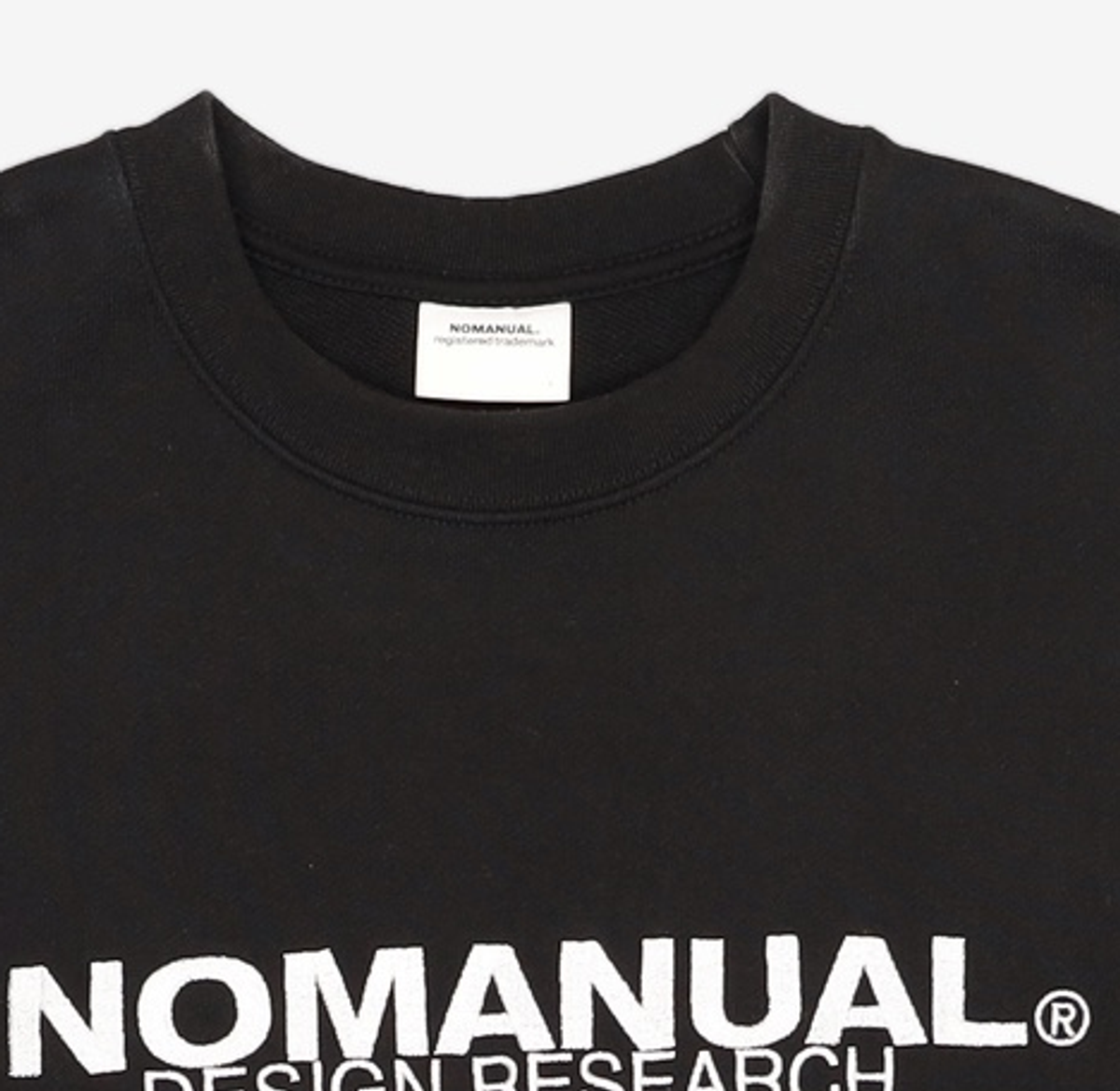 노매뉴얼(NOMANUAL) D.R LOGO SWEATSHIRT - BLACK L
