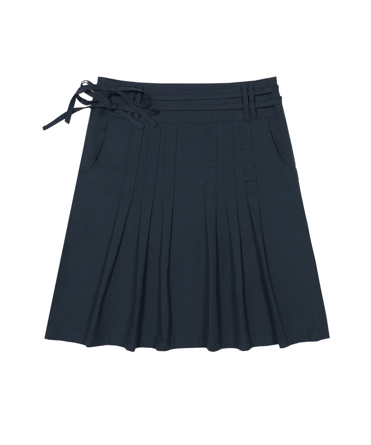 카이파이(KAIFAI) 러치드 미디 스커트 (네이비) K26ZC750