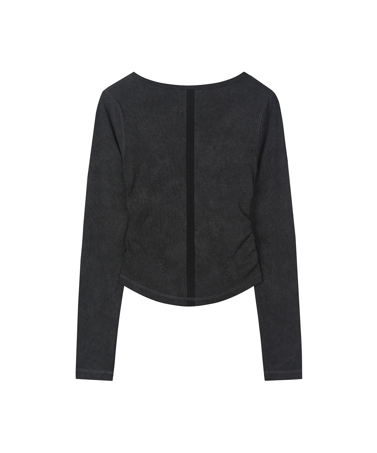 세컨모놀로그(SECONDMONO) Slim Fit Pigment Scoop Henley Top [CHARCOAL]_SEWTS041CHARCOAL