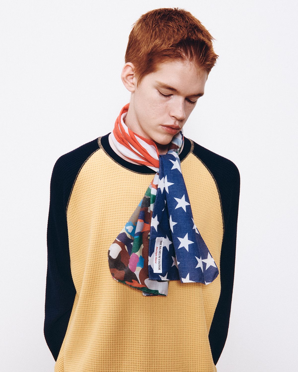 더뮤지엄비지터(THEMUSEUMVISITOR) MILITARY MIXED PATTERN SCARF (MULTI)