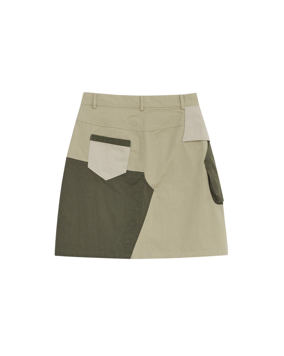 더뮤지엄비지터(THEMUSEUMVISITOR) W UTILITY CARGO MIDI SKIRT (BEIGE)