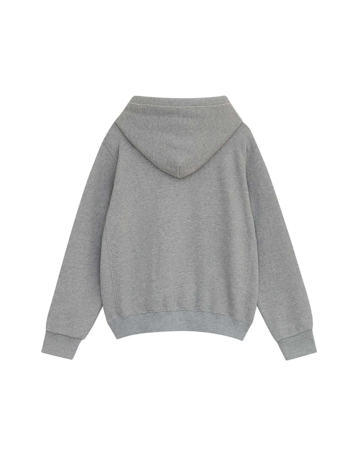 더뮤지엄비지터(THEMUSEUMVISITOR) MUSEUM APPLIQUE HOODIE (MELANGE GREY)