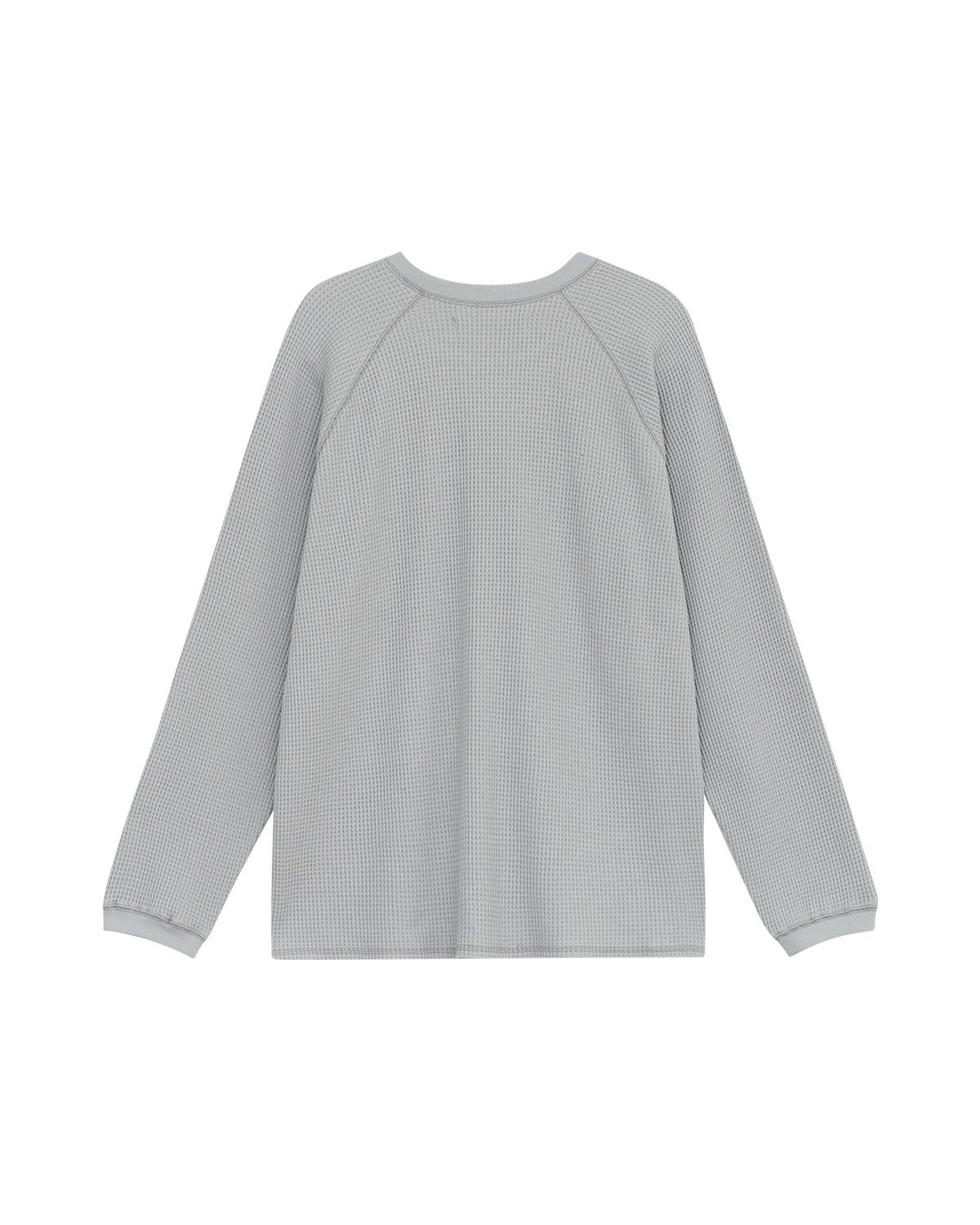 더뮤지엄비지터(THEMUSEUMVISITOR) WAFFLE RAGLAN LONG SLEEVE (LIGHT BLUE)