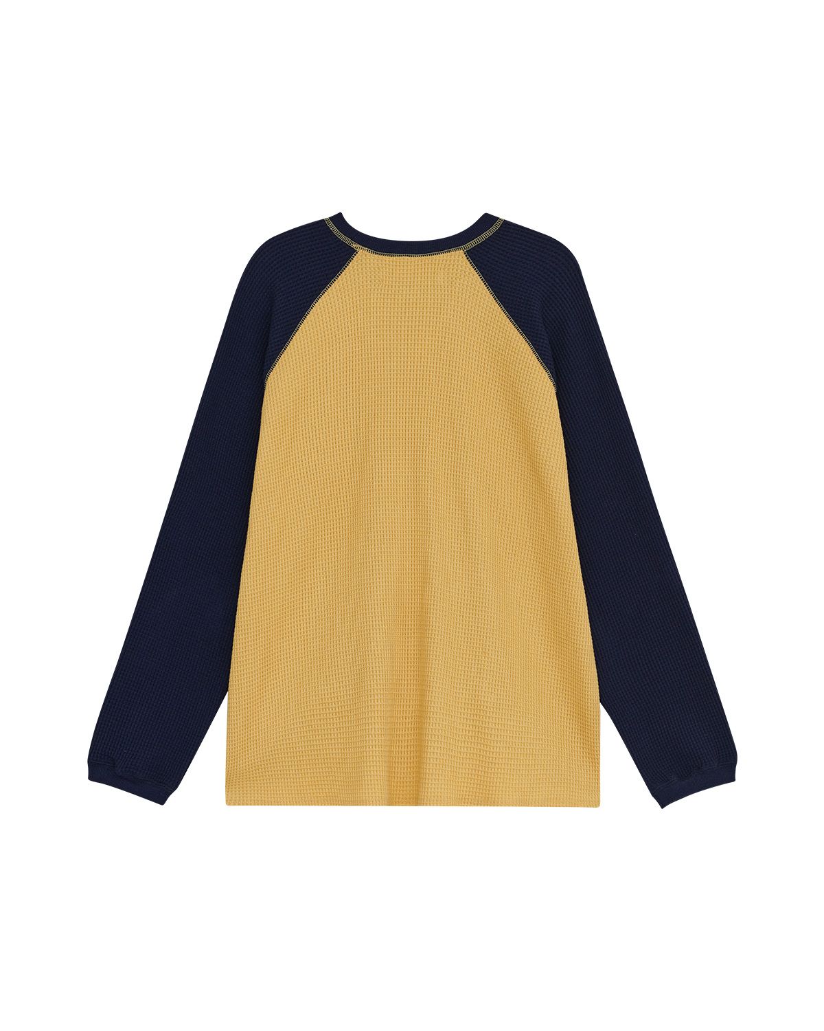 더뮤지엄비지터(THEMUSEUMVISITOR) WAFFLE RAGLAN LONG SLEEVE (NAVY)