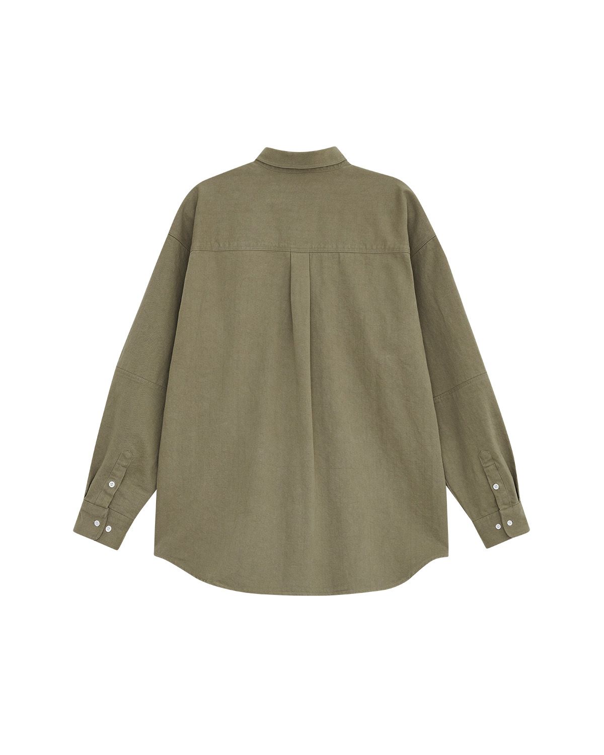 더뮤지엄비지터(THEMUSEUMVISITOR) BUTTON-UP WASHED SHIRT (KHAKI)