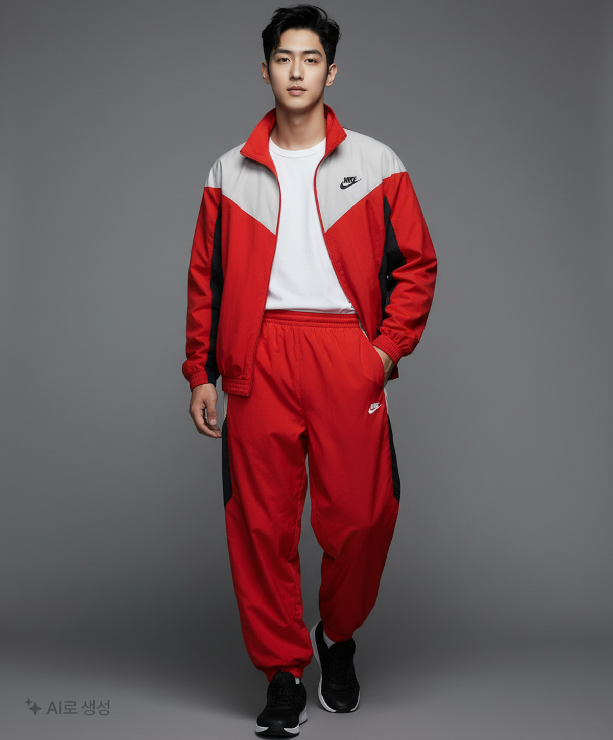 나이키(NIKE) 클럽 오버사이즈 우븐 트랙 팬츠 M - 유니버시티 레드:라이트 스모크 그레이:블랙:화이트 / HQ6115-657 L
