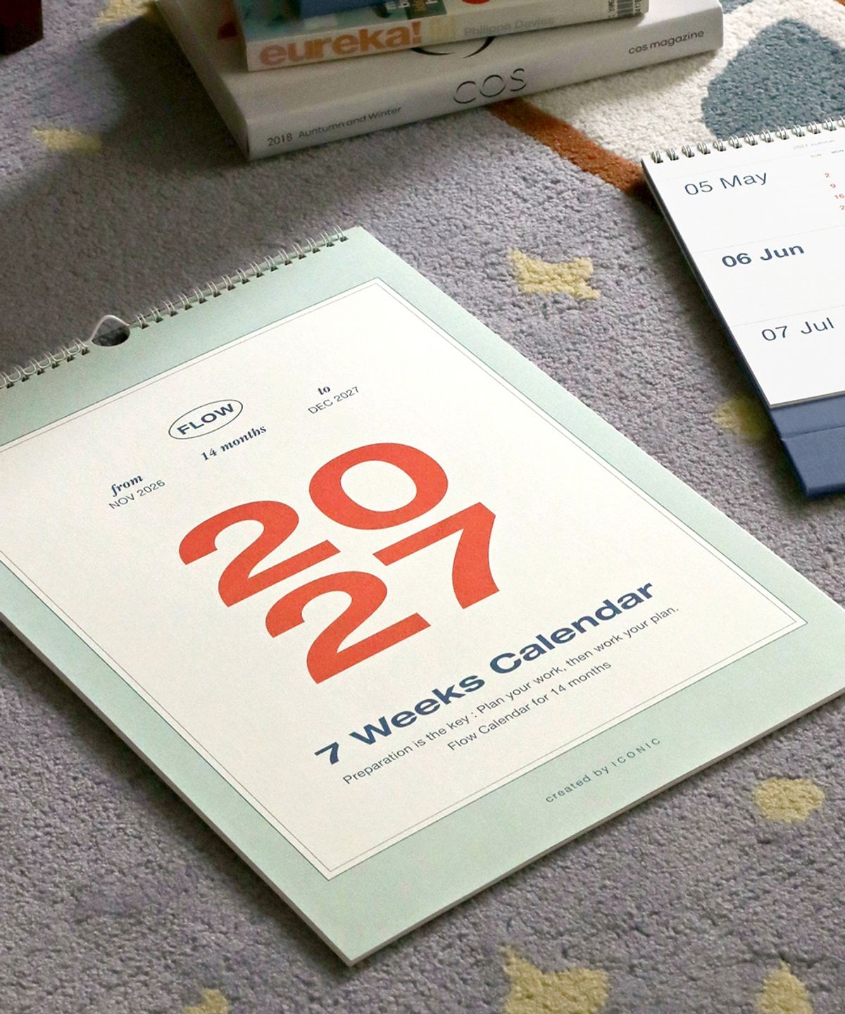 아이코닉(ICONIC) 2027 플로우 월 캘린더 A3 벽걸이 달력