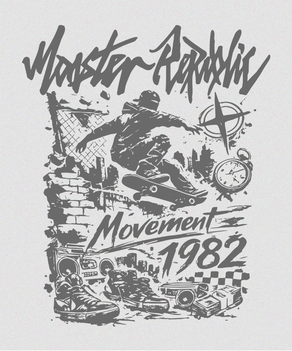 몬스터리퍼블릭(MONSTER REPUBLIC) 1982 무브먼트 그레이 맨투맨 멜란지그레이_9131