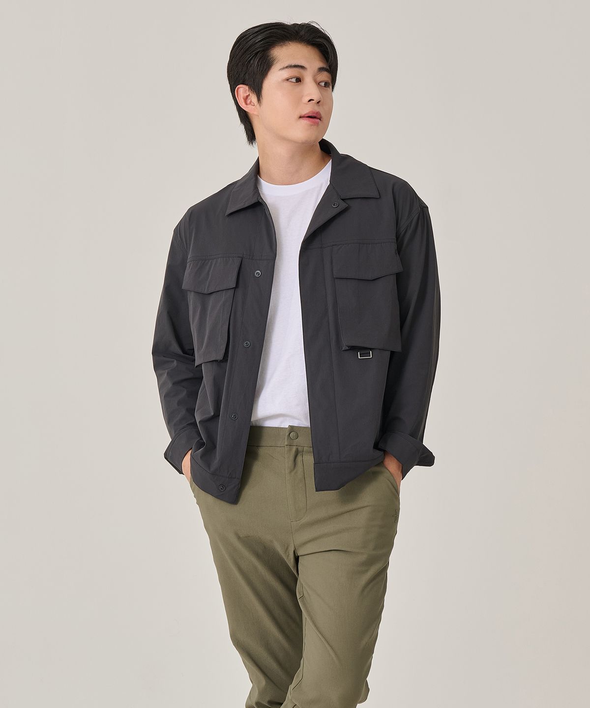 빌트모아(BILTMORE) 남성 나일론 스판 셔츠형 블루종 자켓