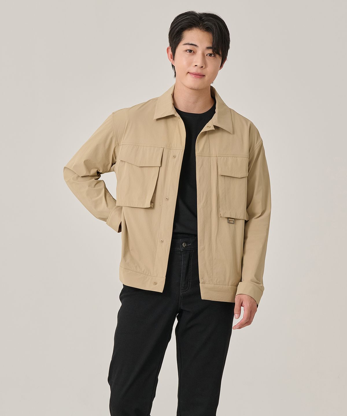 빌트모아(BILTMORE) 남성 나일론 스판 셔츠형 블루종 자켓