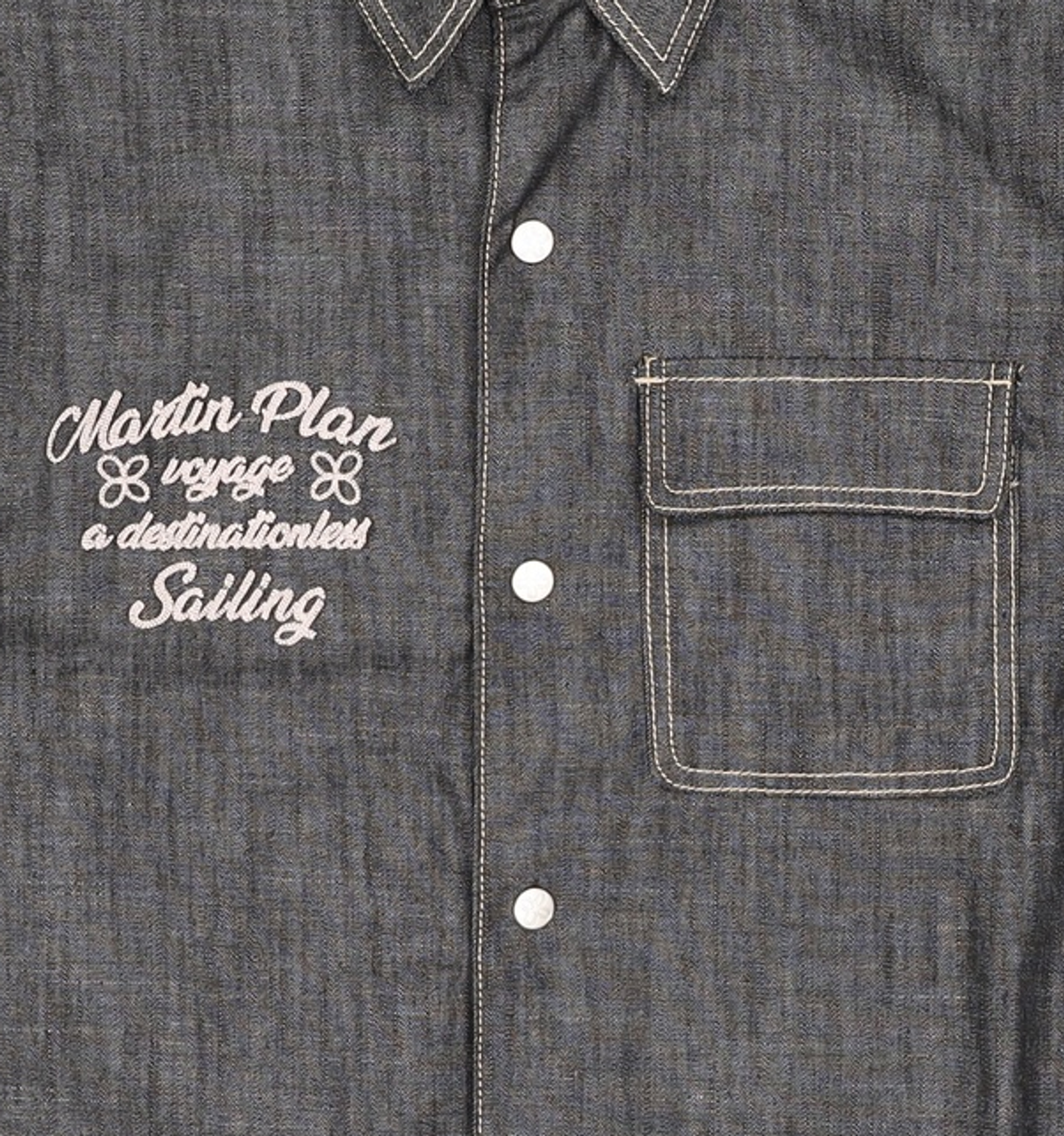 마틴플랜(MARTIN PLAN) Martin Half Denim Shirts - BLACK M