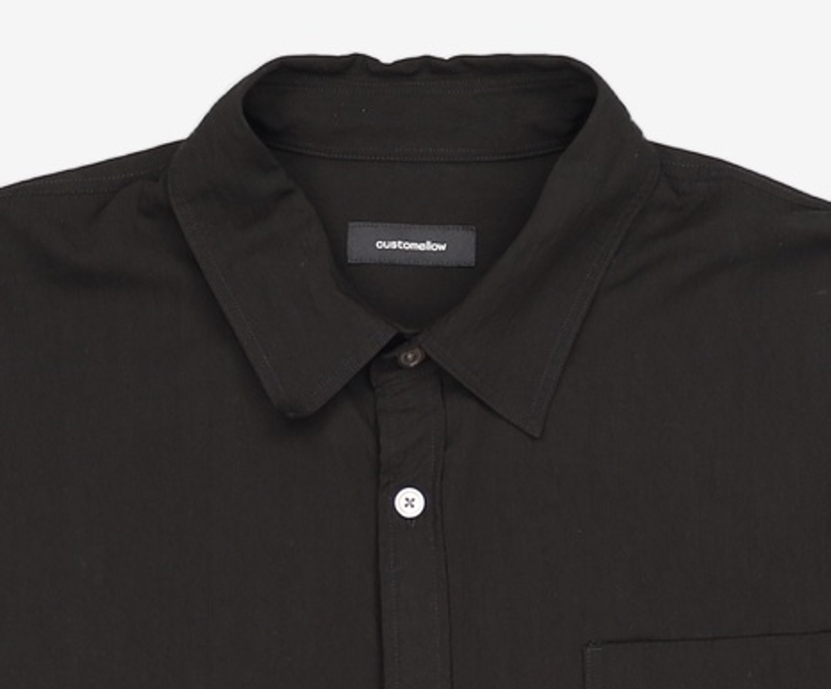 커스텀멜로우(CUSTOMELLOW) Black Oversized Pleasant Half Shirt CWSAM26311BKX XL