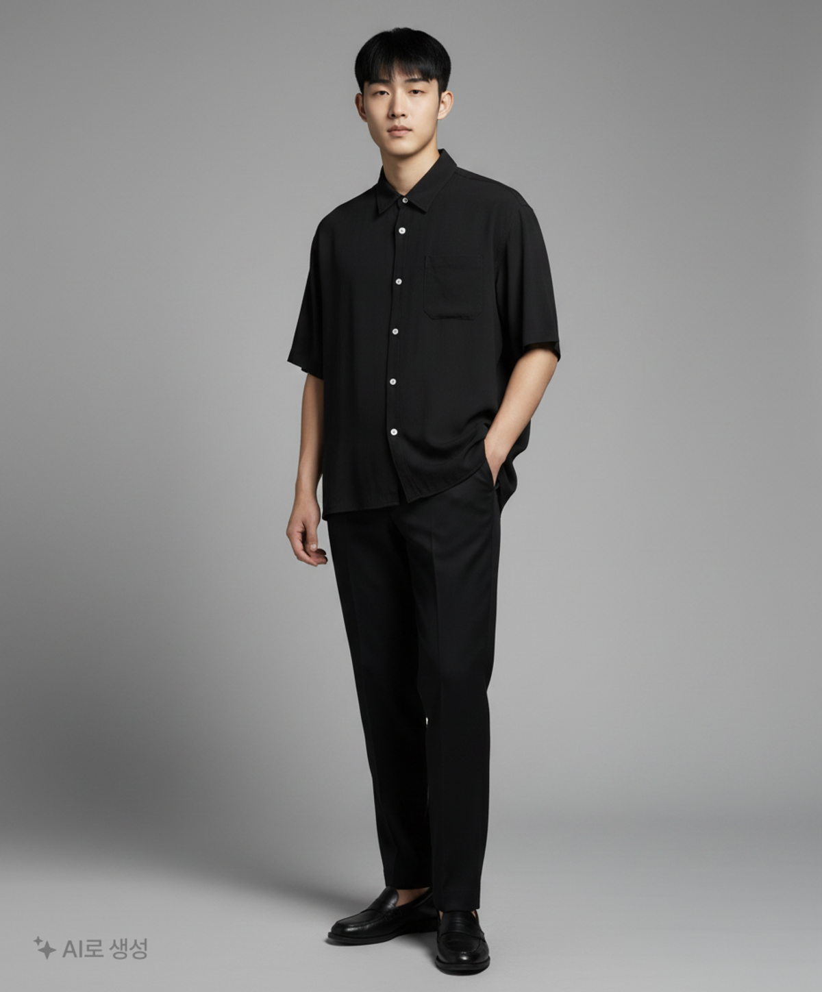 커스텀멜로우(CUSTOMELLOW) Black Oversized Pleasant Half Shirt CWSAM26311BKX XL