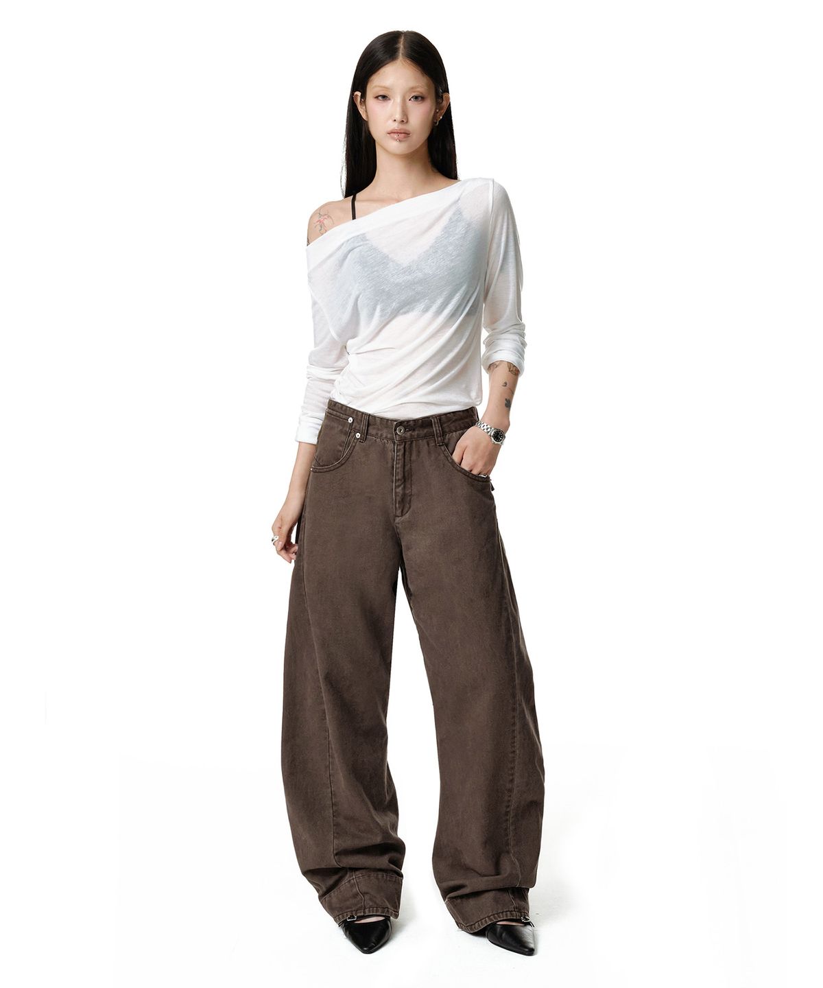 데케트 우먼(DECET WOMEN) Engineered Pants DCWPT033BROWN
